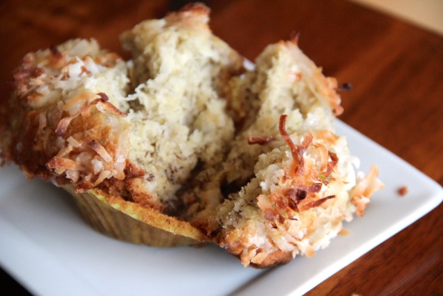 Banana Coconut Muffins with Lime Glaze photo Banana Coconut Muffins with Lime Glaze