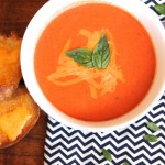 Tomato Cheddar Soup with Garlic Cheese Toasts