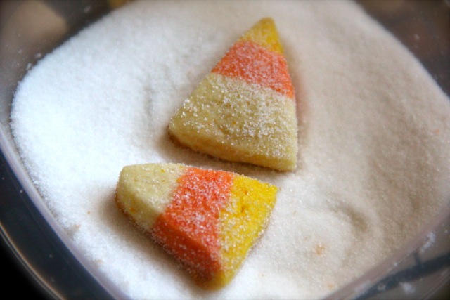 Mini Sugared Candy Corn Cookies photo Mini Sugared Candy Corn Cookies
