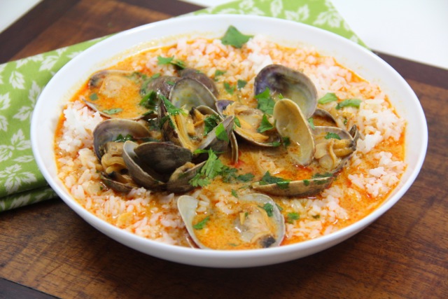Steamer Clams with Ginger Red Curry Sauce via Alaska from Scratch