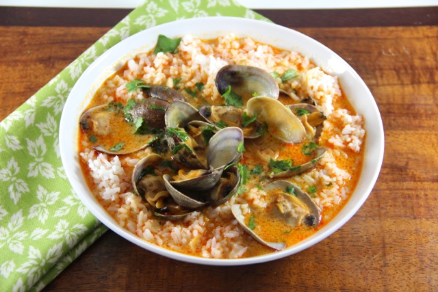 Steamer Clams in Ginger Red Curry Broth
