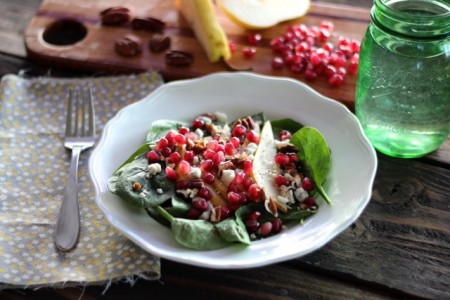 spinach salad pomegranate pear