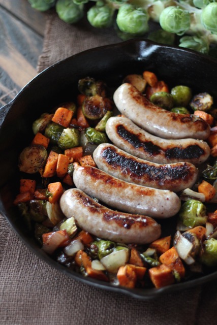 Brussels sprouts and chicken sausage