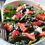 Strawberry Spinach Salad with Blueberry & Feta