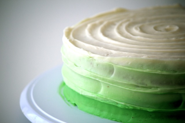 Key Lime Ombre Cake via Alaska from Scratch