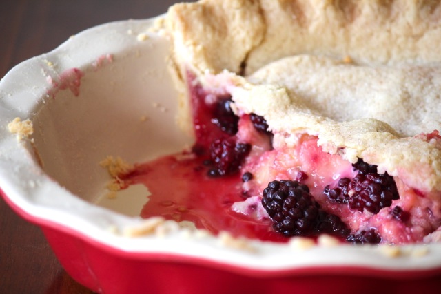 Blackberry & White Peach Pie via Alaska from Scratch