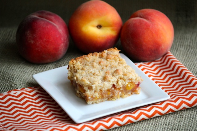 Ginger Peach Crumble Bars via Alaska from Scratch