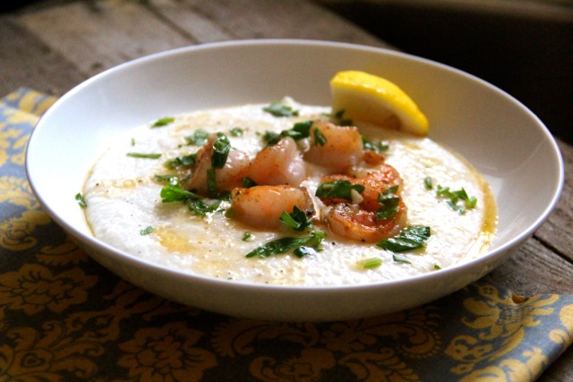 Lemon Garlic Shrimp & Grits via Alaska from Scratch