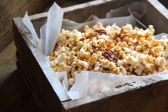 Salted Maple Pecan Caramel Corn via Alaska from Scratch