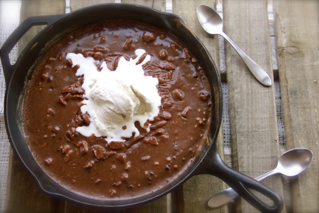 Gooey Chocolate Skillet Cake via Alaska from Scratch