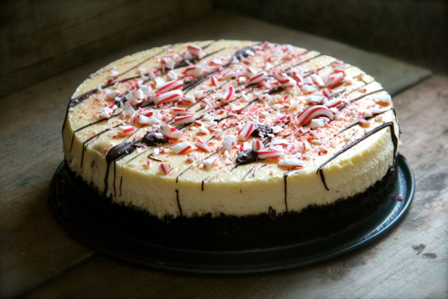 Peppermint Cheesecake with Oreo Crust via Alaska from Scratch