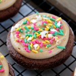 Soft Chocolate Sugar Cookies with Peanut Butter Frosting