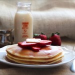 Ricotta Pancakes with Strawberry Maple Syrup