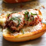 Turkey Meatball Subs on Toasted Garlic Bread Buns