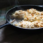 Cast Iron Chicken Pot Pie with Cheddar Drop Biscuits