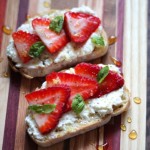 Ricotta Toasts with Strawberries, Basil & Honey