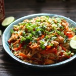 Ginger Peanut Hoisin Noodles with Chicken