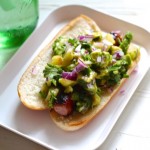 Grilled Brats with Pineapple Avocado Salsa