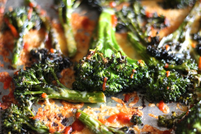 Roasted Broccoli with Cheddar Cheese