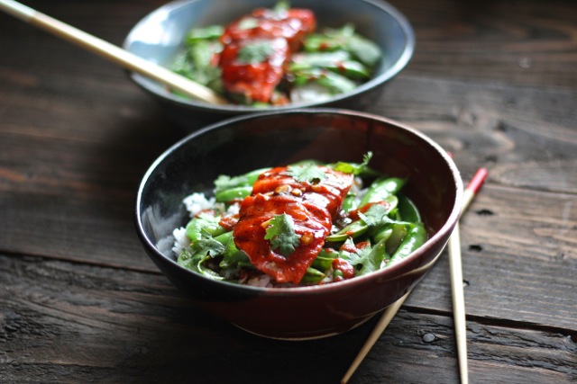 teriyaki salmon bowl photo