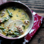 Zuppa Toscana {Creamy Potato & Kale Soup with Italian Sausage}