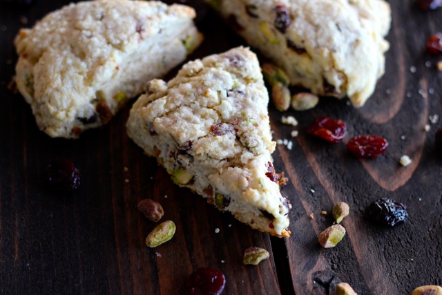 cherry scones with pistachio