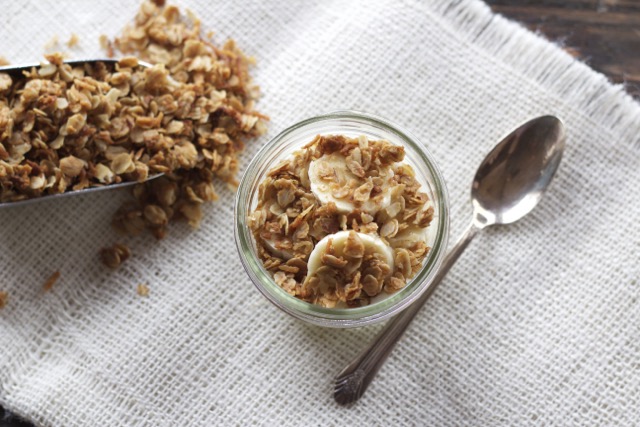 homemade granola with peanut butter