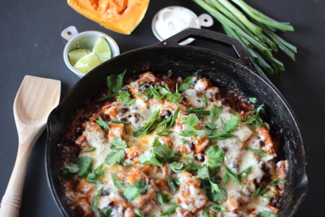 black bean enchilada skillet with squash