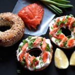 Smoked Salmon Bagel with Green Onions