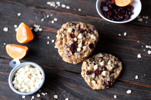 cranberry oatmeal cookies with orange