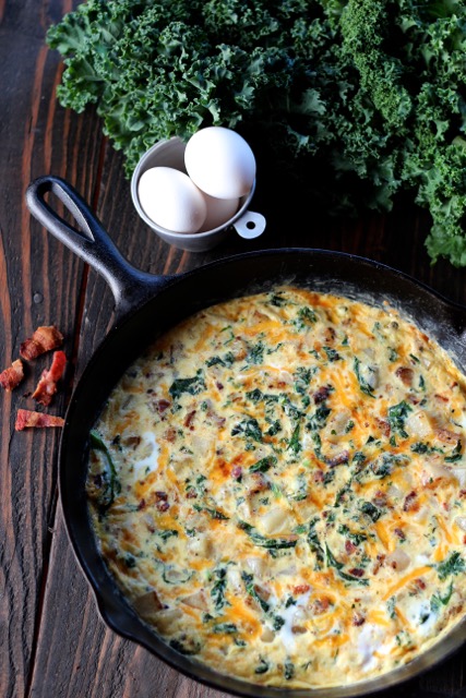 Potato Frittata bacon kale