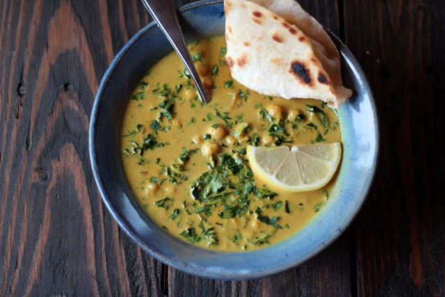 chickpea curry and kale