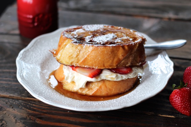 stuffed french toast with strawberries