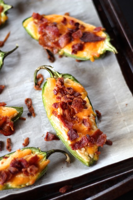 Stuffed Jalapenos with Bacon and Cheddar