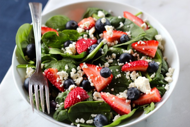 Mixed Green Salad with Berries and Strawberry Balsamic Dressing