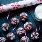 Chocolate Crinkle Cookies with Peppermint