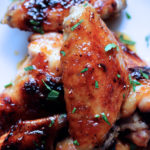 Baked Chicken Wings with Bourbon Birch Syrup Glaze