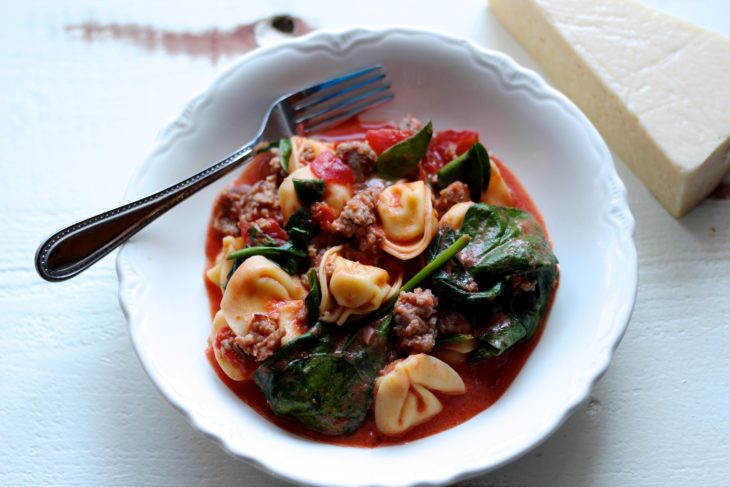 Tortellini with Tomato Cream Sauce