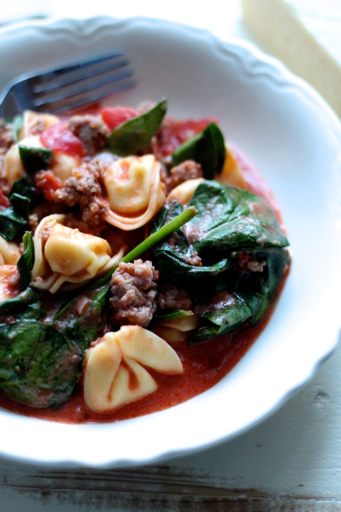 Tortellini with Tomato Cream Sauce