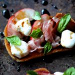 Nectarine Caprese Bruschetta with Prosciutto